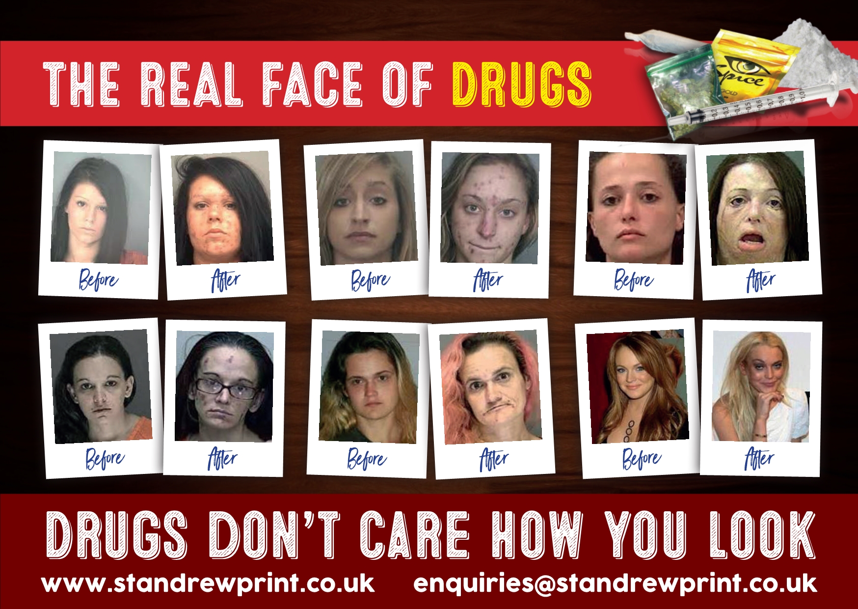 The Real Face of Drugs scratch and sniff cards and initiative