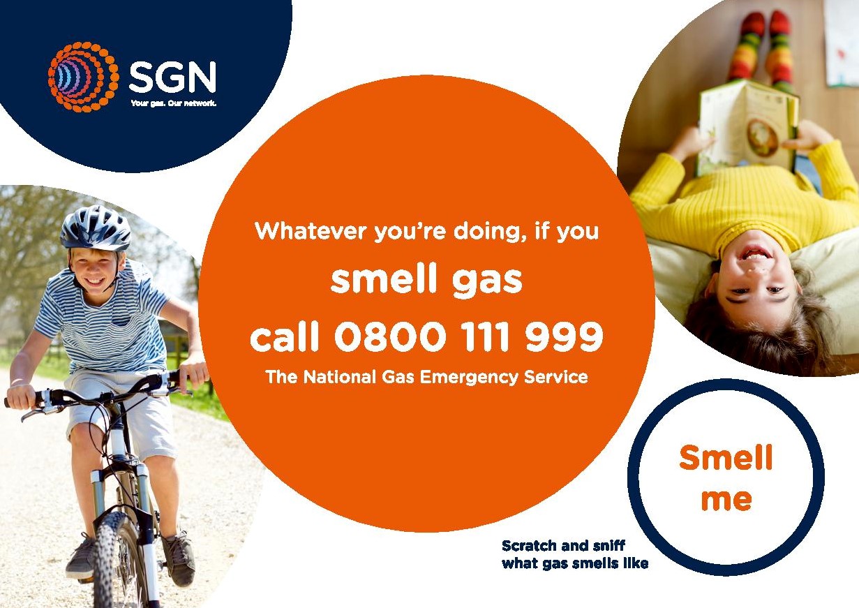 Natural gas scratch and sniff card